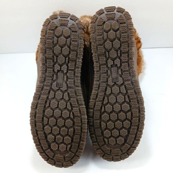 NWOT Minnetonka Somerville Women's Brown Suede Leather Boot Plush Faux Fur 8.... - Picture 9 of 13